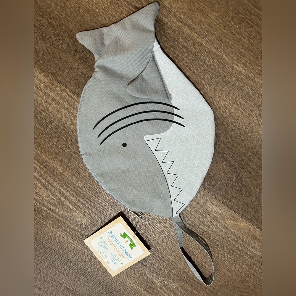 Kids Shark-Shaped Gray Beach Bag